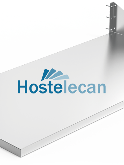 Mesa inox mural con cartelas 1400x600x200 mm