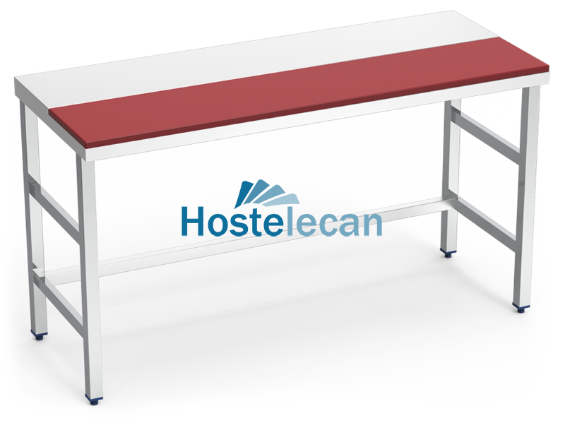 Mesa prepar.central fb.roja s/ent.1000x700x850 mm.