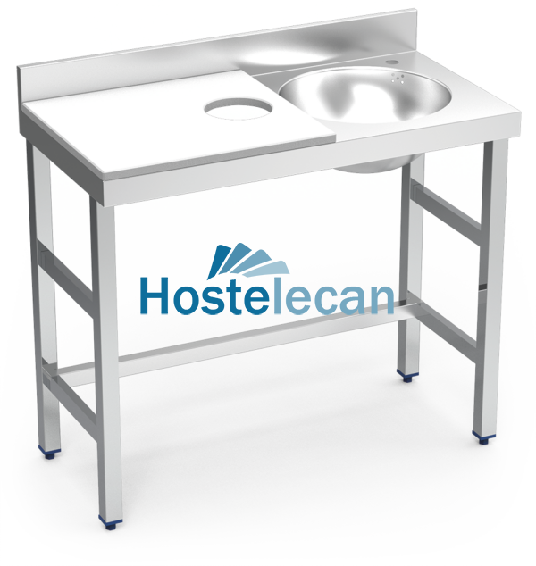 Mesa preparación y lavado fb bl cubeta dcha. 1000x500x850