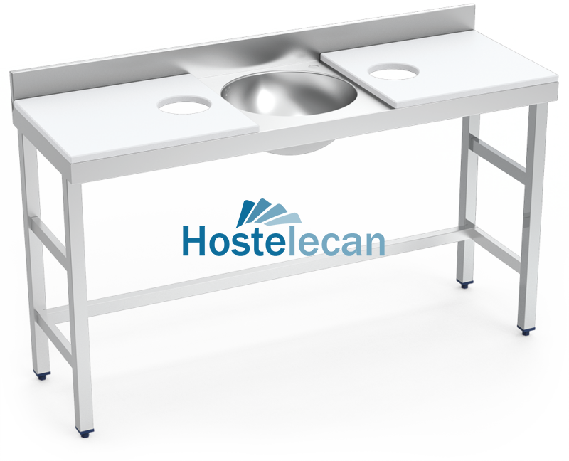 Mesa preparación y lavado doble fb bl 1500x500x850
