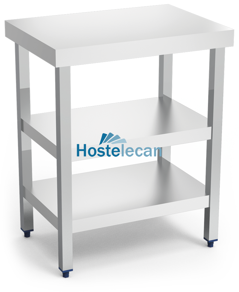 Mesa central c/2 entrepaños 705x505x853 mm. Especial maquinaria.