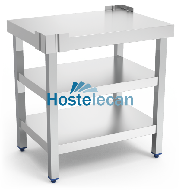 Mesa central c/2 entrepaños 720x520x762 mm. Especial cortadora fiambre.