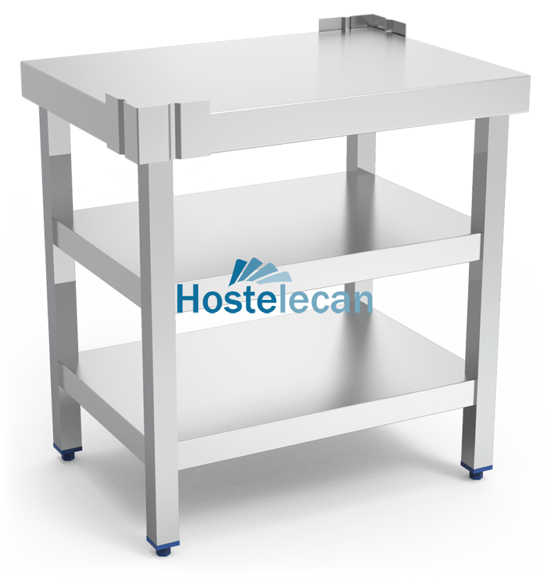 Mesa central c/2 entrepaños 720x520x762 mm. Especial cortadora fiambre.