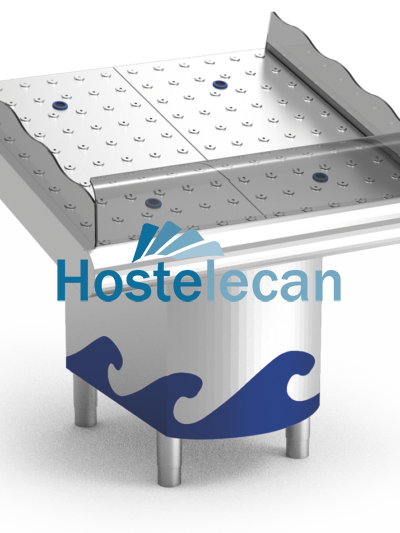 Mostrador de pescadería de 985x950x730/1040 mm.