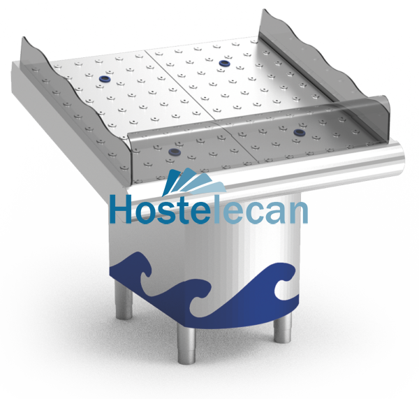 Mostrador de pescadería de 985x950x730/1040 mm.