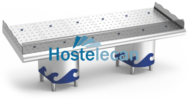 Mostrador de pescadería de 2911x950x730/1045 mm.