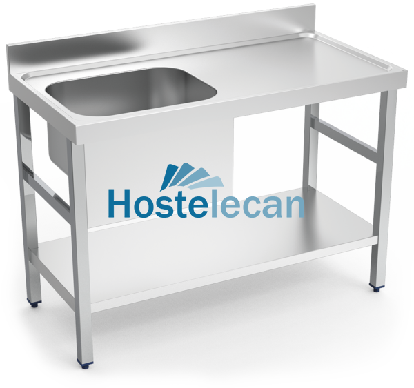 Mesa mural de Chef c/entrep. cubeta izda. 1200x700x850 mm.