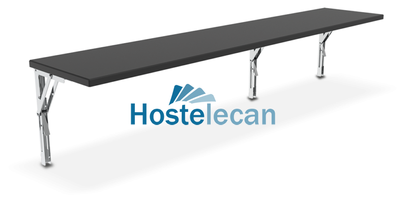 Estante abatible de fibra para punto de venta portátil de jamones 1500x300x325 mm