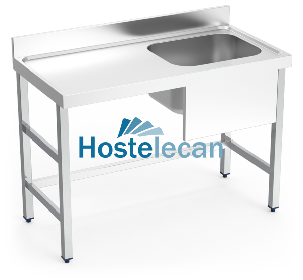 Mesa mural de Chef s/entrep. cubeta dcha. 1200x700x850 mm.