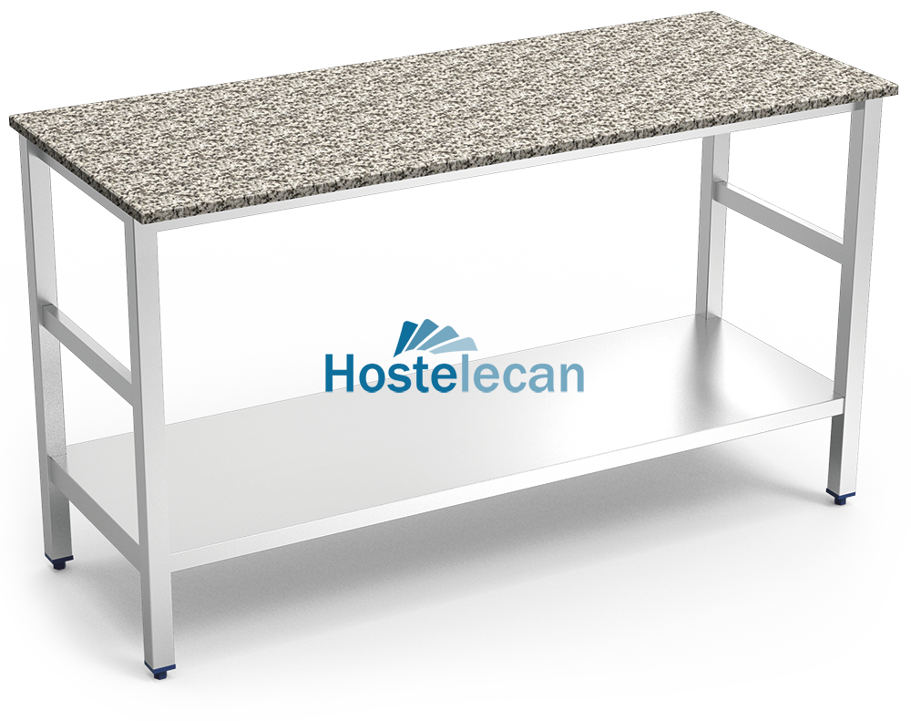 Isla de cocina inox con encimera de granito 1500x600x870 mm