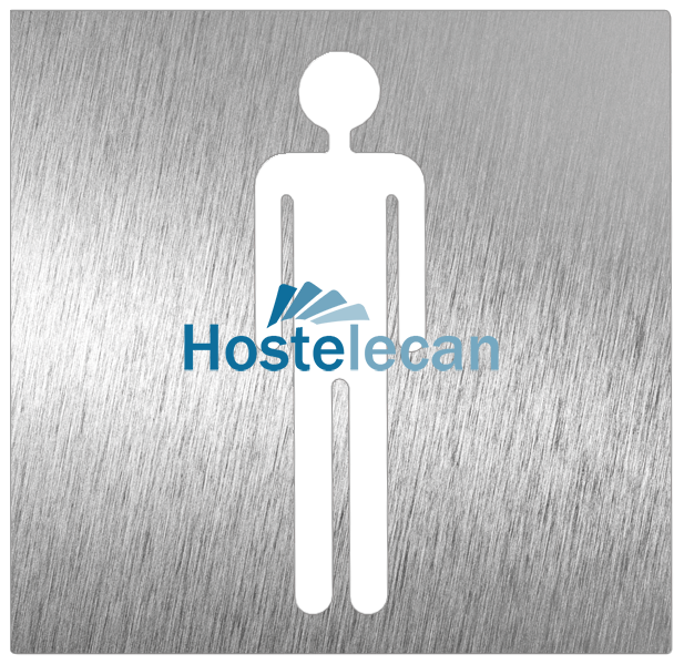Pictograma inoxidable «Aseo Hombre» 120x120x1.5 mm.
