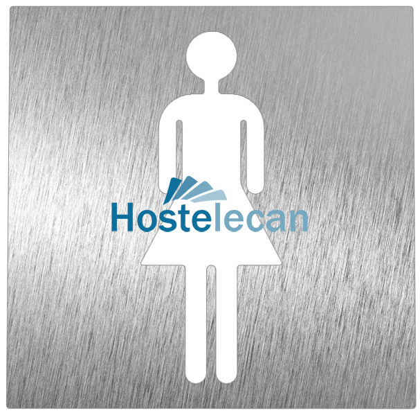 P082604.png Pictograma inoxidable «Aseo Mujer» 120x120x1.5 mm.