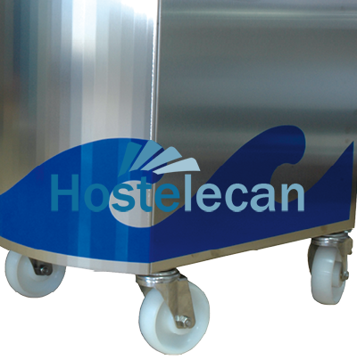 Acoplar 4 ruedas a soporte de mostrador de pescadería