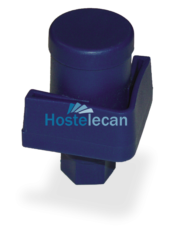 Contera de plástico azul c/regulador para soporte