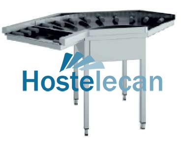 Mesa de Salida con Rodillos curva 90º dim.(300+965)x965x850h mm CR-90 Mesa de Salida con Rodillos curva 90º dim.(300+965)x965x850h mm CR-90