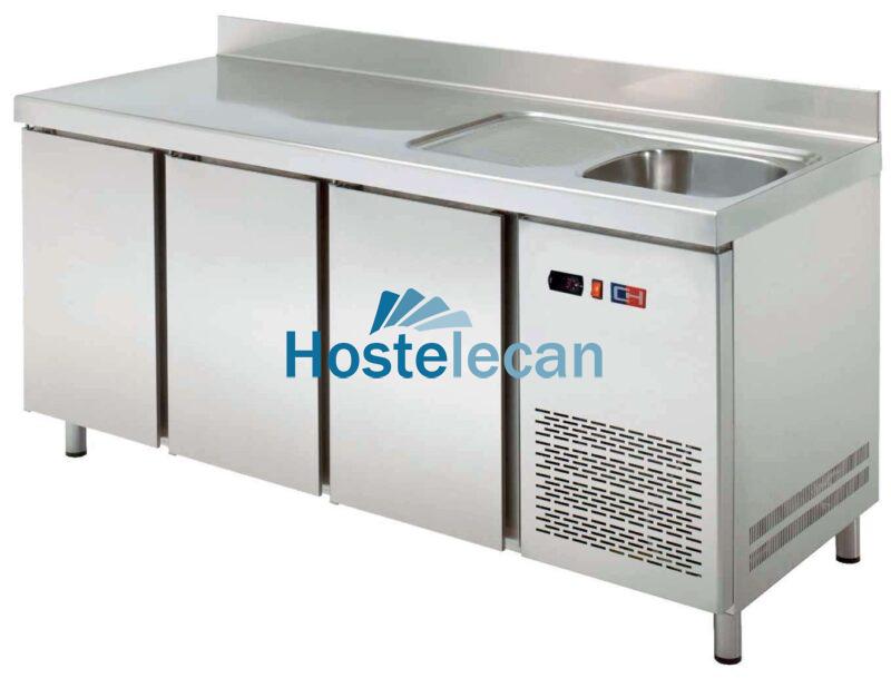 Mesa Snack Refrigerada con fregadero 2 puertas Fondo 600 de 1492 x600 x850h mm CORDOBA MRCH-150F