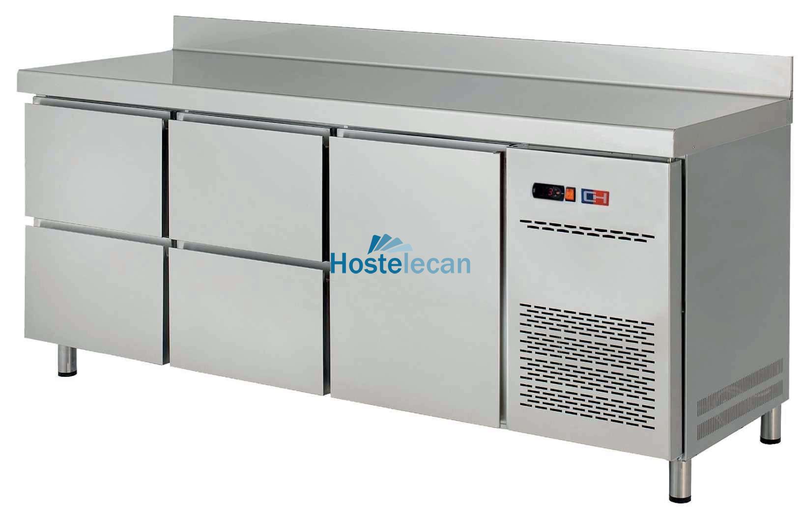 Mesa Snack Refrigerada 4 cajones + 1 puerta Fondo 600 de 2017 x600 x850h mm CORDOBA MRCH-200-4