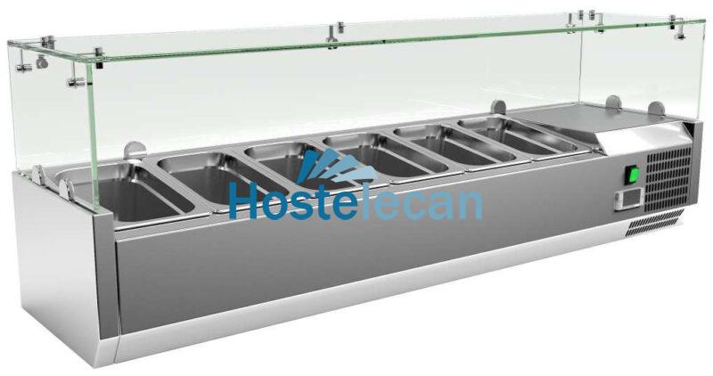 Vitrina 6 cubetas GN1/4 con Cúpula de Vídrio de 1400 x335 x440h mm PEKIN VRX1400330FG Vitrina 6 cubetas GN1/4 con Cúpula de Vídrio de 1400 x335 x440h mm PEKIN VRX1400330FG