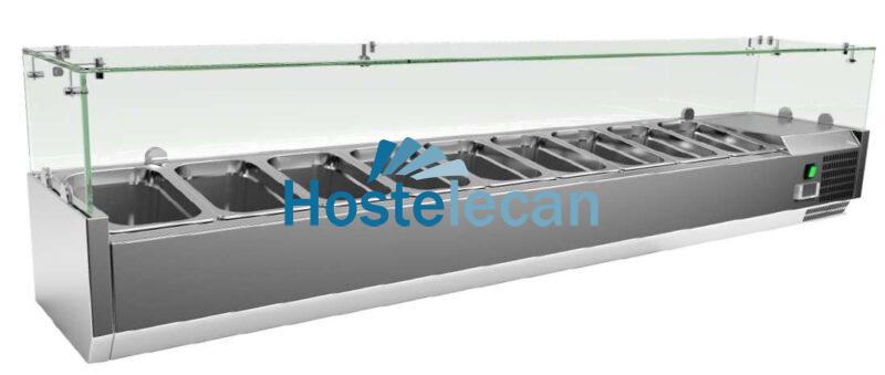 Vitrina 8 cubetas GN1/4 con Cúpula de Vídrio de 1800 x335 x440h mm PEKIN VRX1800330FG Vitrina 8 cubetas GN1/4 con Cúpula de Vídrio de 1800 x335 x440h mm PEKIN VRX1800330FG