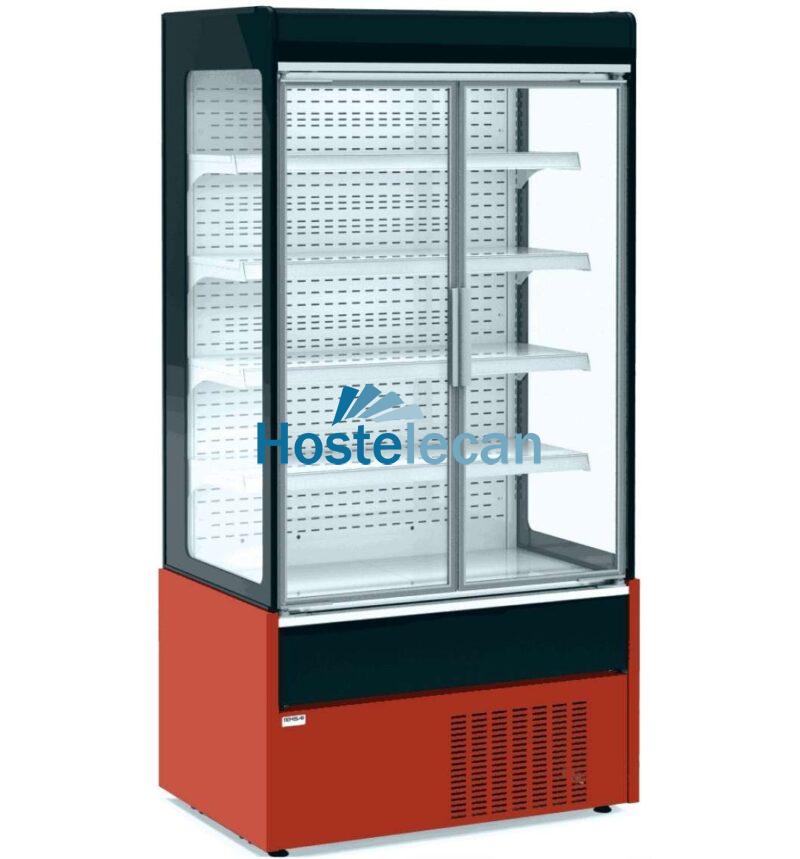 Mural Refrigerado Expositor con Puertas de Cristal 4 Estantes Fondo 700 de 1020 x700 x1990h mm AVEIRO MAE100PV-R color ROJO