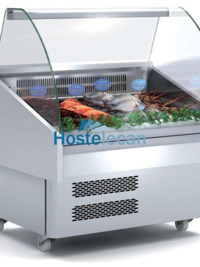 Vitrina Expositora Refrigerada Pescado / Marisco evaporador estático más placa fría dim.1285x915x1185h mm Línea Córdoba EEC-130-CC-EF