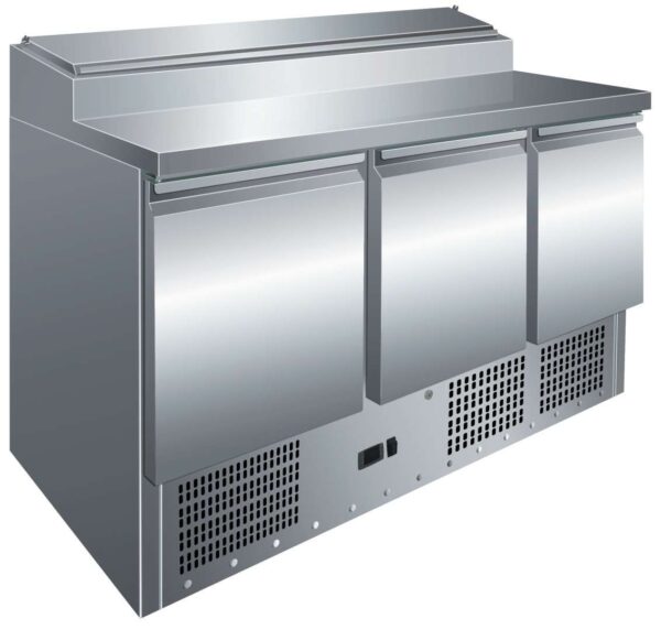 Mesa GN1/1 3 Puertas Preparación Ensaladas de 1365 x700 x1010h mm PEKIN PS300