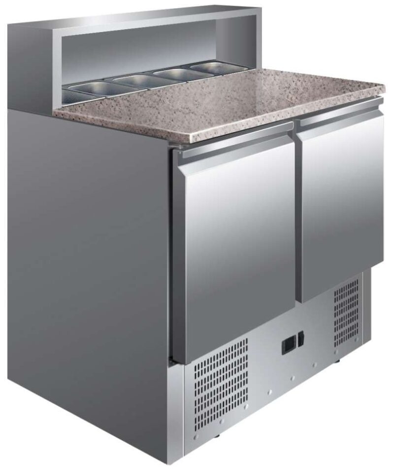 Mesa GN1/1 2 Puertas Preparación Ensaladas con Encimera de Granito de 900 x700 x1010h mm PEKIN PS900 Mesa GN1/1 2 Puertas Preparación Ensaladas con Encimera de Granito de 900 x700 x1010h mm PEKIN PS900