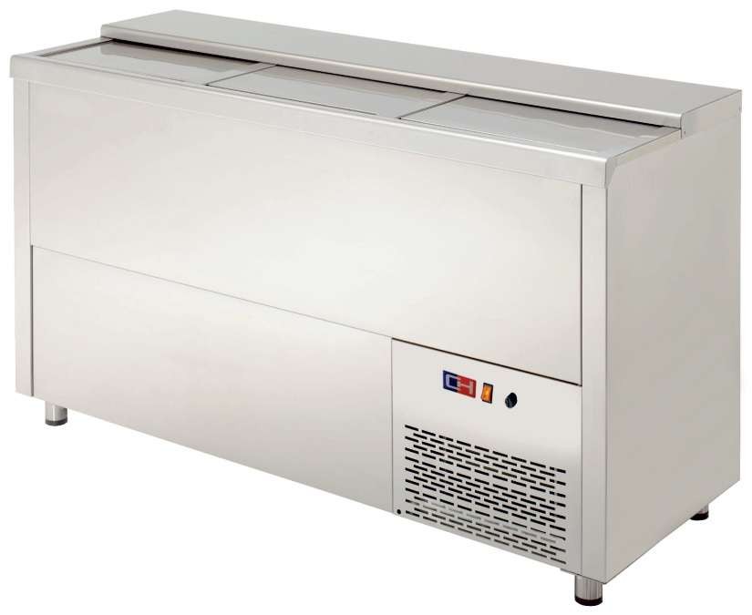 Enfriador de Botellas 3 Puertas Inoxidable Interior y Exterior de 1500 x550 x850h mm CORDOBA MRB-150I