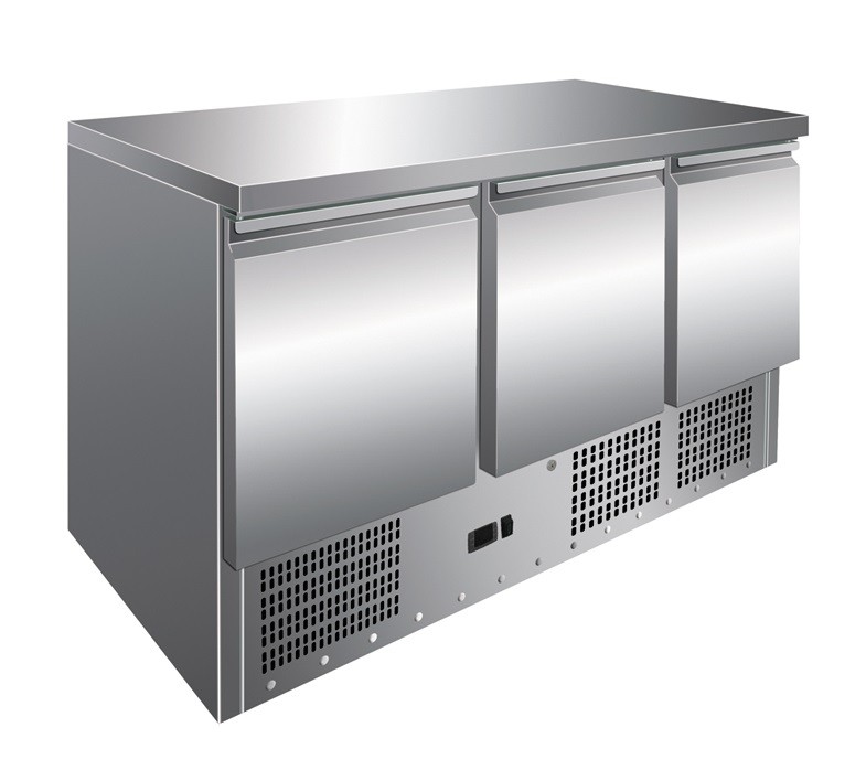 Mesa GN1/1 3 Puertas Refrigerada Compacta de 1365 x700 x860h mm PEKIN S903TOP Mesa GN1/1 3 Puertas Refrigerada Compacta de 1365 x700 x860h mm PEKIN S903TOP