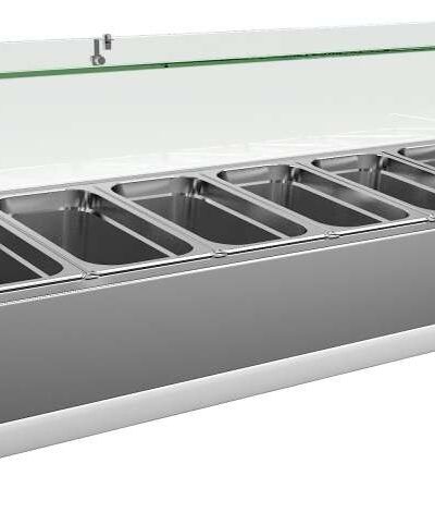Vitrina 9 cubetas GN1/3 con Cúpula de Vídrio de 2000 x395 x440h mm PEKIN VRX2000380FG